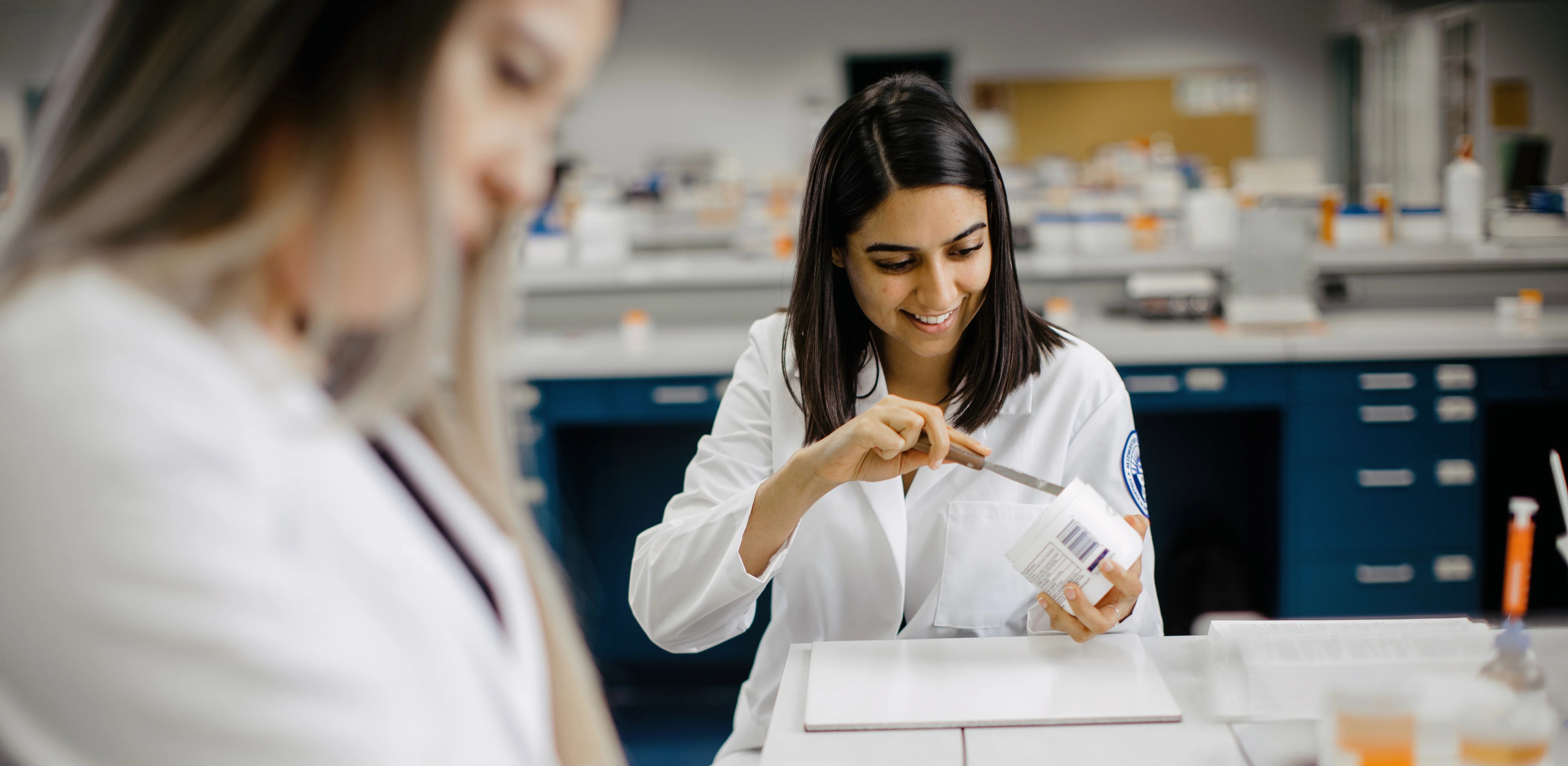 MWU pharmacy students in lab